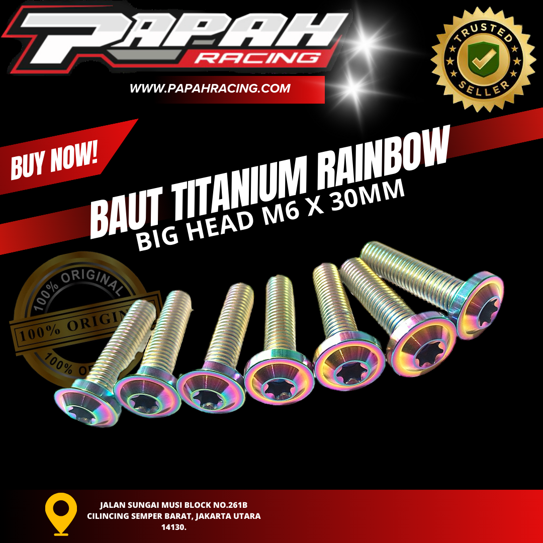 BAUT TITANIUM RAINBOW BIG HEAD M6X30MM